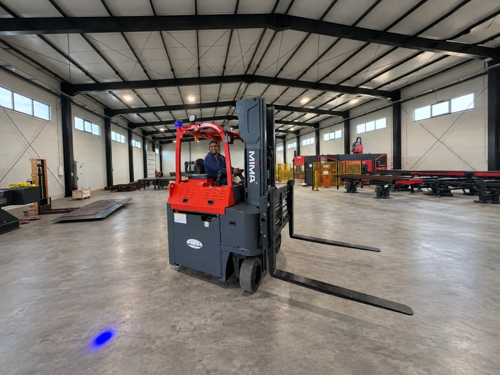 MiMA MQK multidirectional counterbalance forklift for versatile material handling.